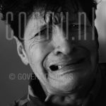 10-01-1999 Herman Brood at studio in Amsterdam on behalf of Schreeuwen project.

[keywords]Black and With Image, Headshot[/keywords]